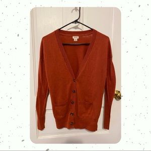 Burnt Orange Cardigan with Pockets
